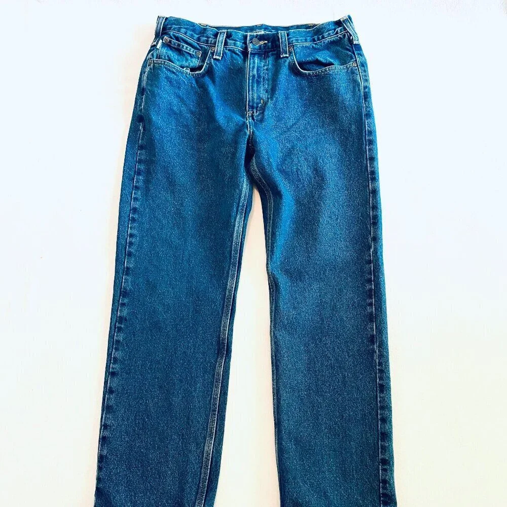 Carhartt straight leg jeans Men's 34 X 30 100% cotton Traditional Fit workwear - Picture 2 of 8